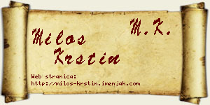 Miloš Krstin vizit kartica